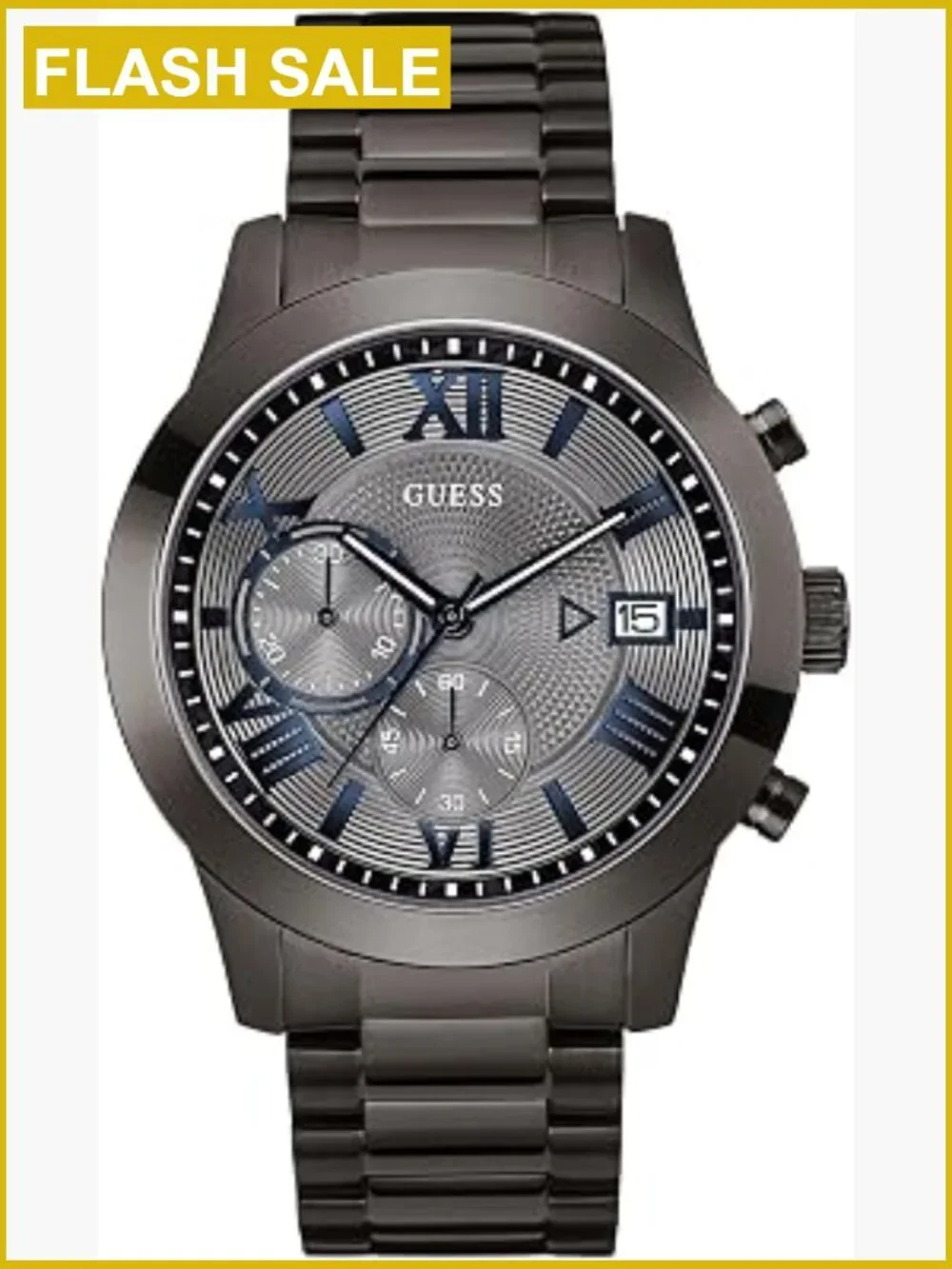 Men's Dress Watch Stainless Steel Chronograph Date 50M Water Resistant